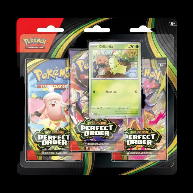 Pokémon TCG — Mega Evolution: Perfect Order 3-Pack Blister [Chikorita]